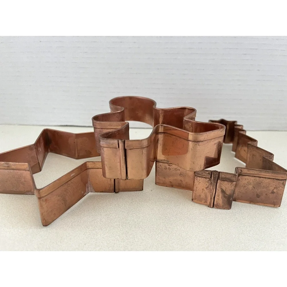 BIG! Copper Cookie Cutters Christmas Tree Star Gingerbread Man 5-6